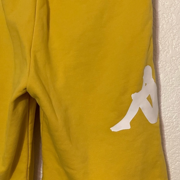 KAPPA Shorts Sweatsuit Knit size Large Bright Yellow Elastic Waist Drawstring - Picture 9 of 14